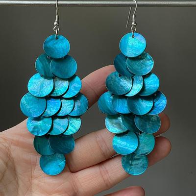 Shell Round Fringed Earrings Summer Sweet Versatile Ear Hook Fashion Temperament Versatile High Sense Earrings Women
