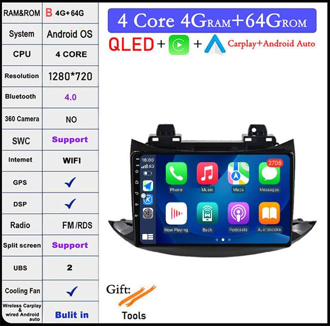Android 14 Car Radio For Chevrolet Tracker Trax 2016 - 2019 DSP QLED Multimedia Video Player Bluetooth Navigation GPS WIFI