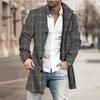 Spring New Men's Pocket Versatile Daily Retro Stand Up Collar Medium Long Woolen Coat Men's Casual Coat Men's Clothing