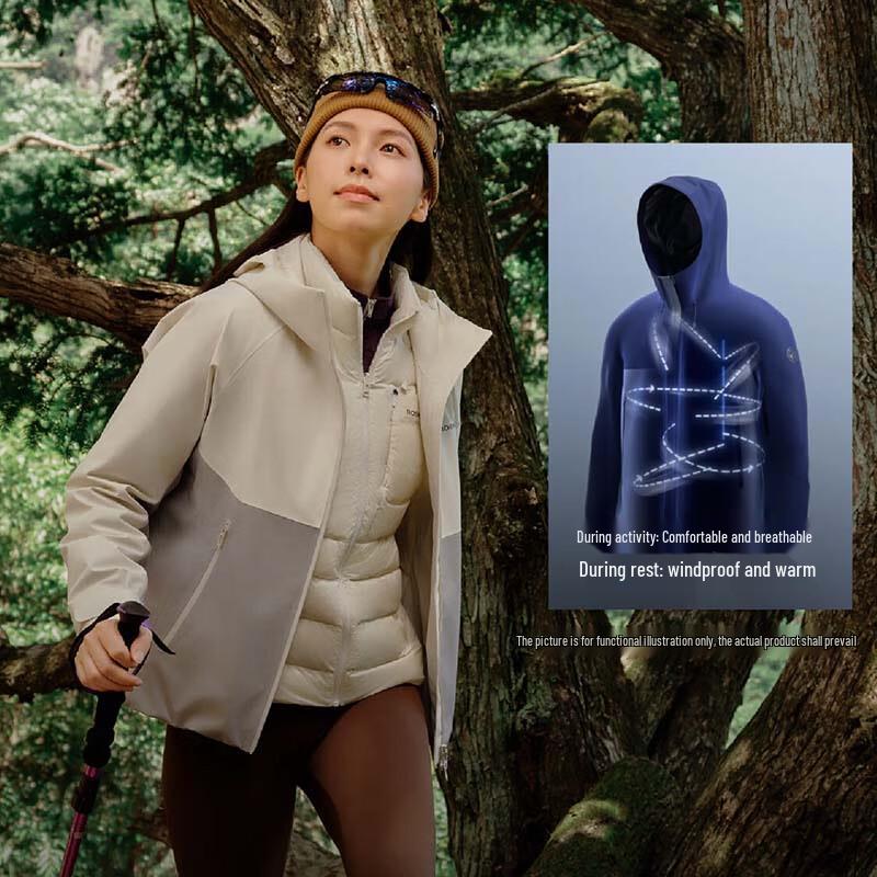 Bosideng Women's 3-in-1 Windproof Goose Down Jacket