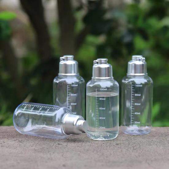 1/2/4Pcs 100ML Clear Fishing Storage Bottle with Scale Transparent Refillable PET with Empty Sealed Vial Liquid Container Fishing Accessories