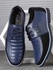 Fashion Men Genuine Leather fur Shoes High Quality Elastic Band Fashion Design Solid Tenacity Comfortable Men's Shoes Big Sizes 2025 s34