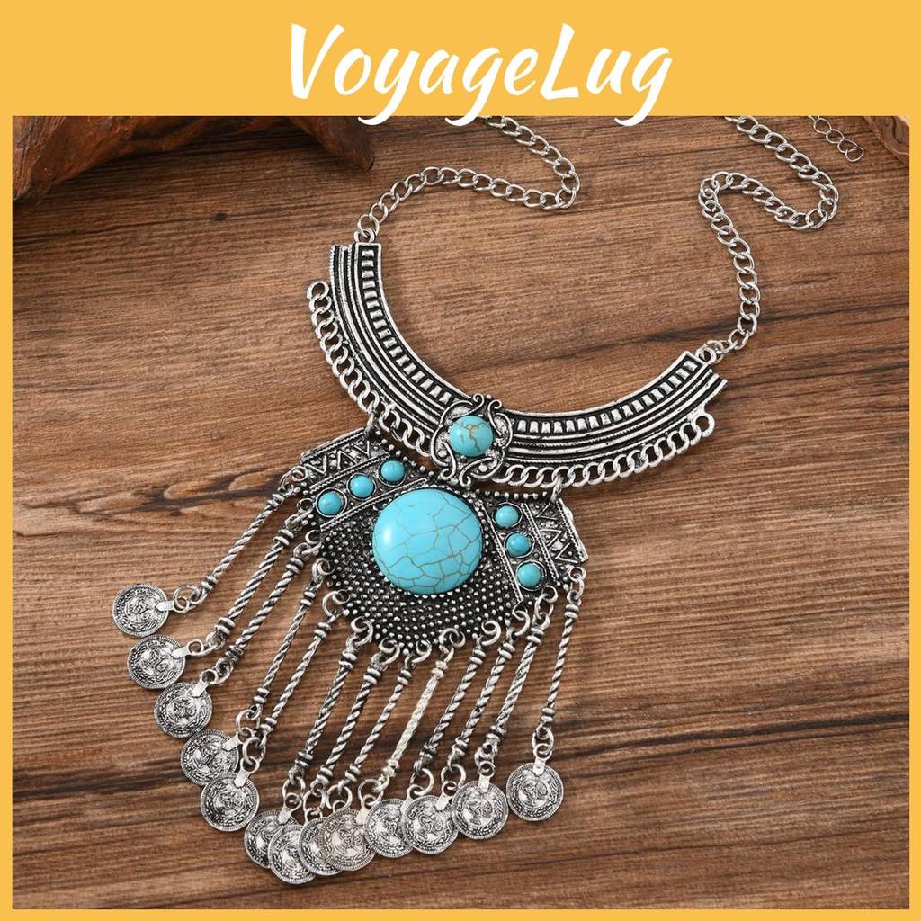 Retro Ethnic Necklace With Silver Finish And Totem Symbols For Cultural Heritage Accessories