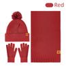 3Pcs/Set Thicken Knit Beanie Snood Set Plush Lining Touchscreen Gloves  for Men Women