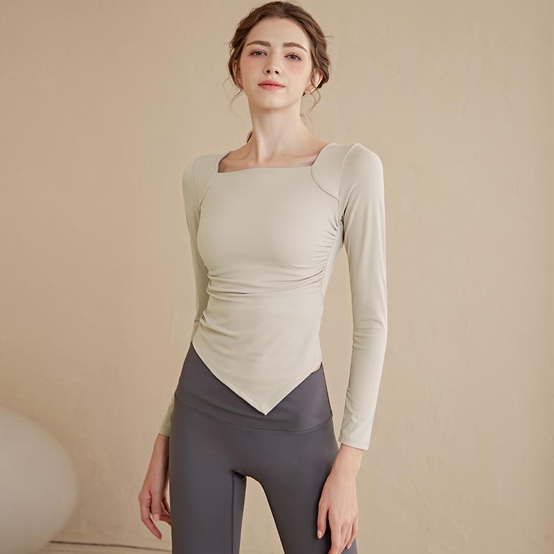 

2025 Женский продвинутый топ для йоги с длинным рукавом приталенного силуэта: Быстросохнущая спортивная одежда для бега и тренировок XXL (for 134-149 lbs)