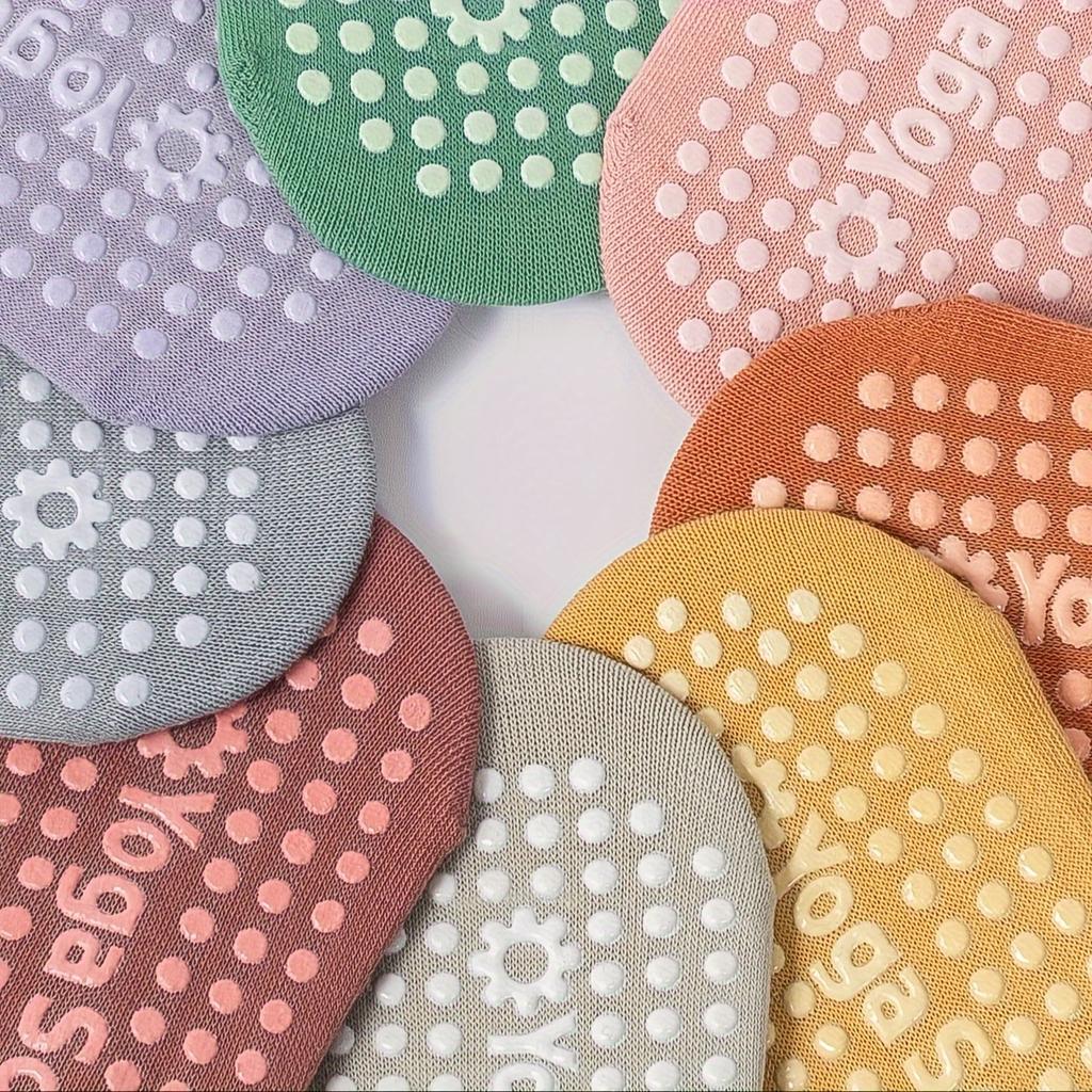 8 Pairs of Mix Color Yoga Socks, Breathable Low Cut Non-slip Grips Sports Socks for Pilates Barre Ballet