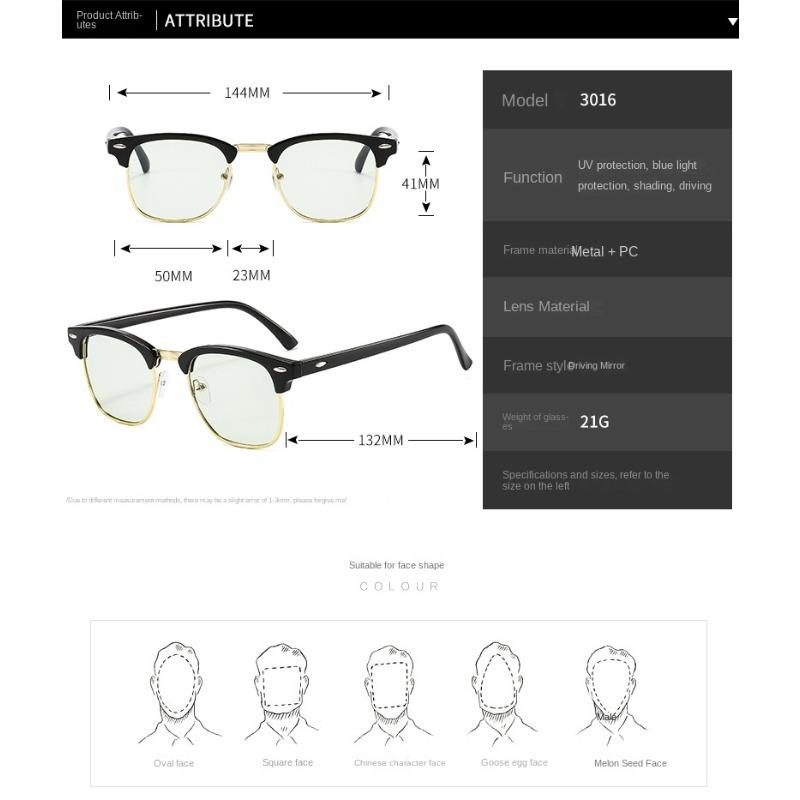 Semi Rimless Photochromic Glasses Anti Blue Light Blocking Color Changing Eyeglasses Square Computer Ray Retro Women Eyewear