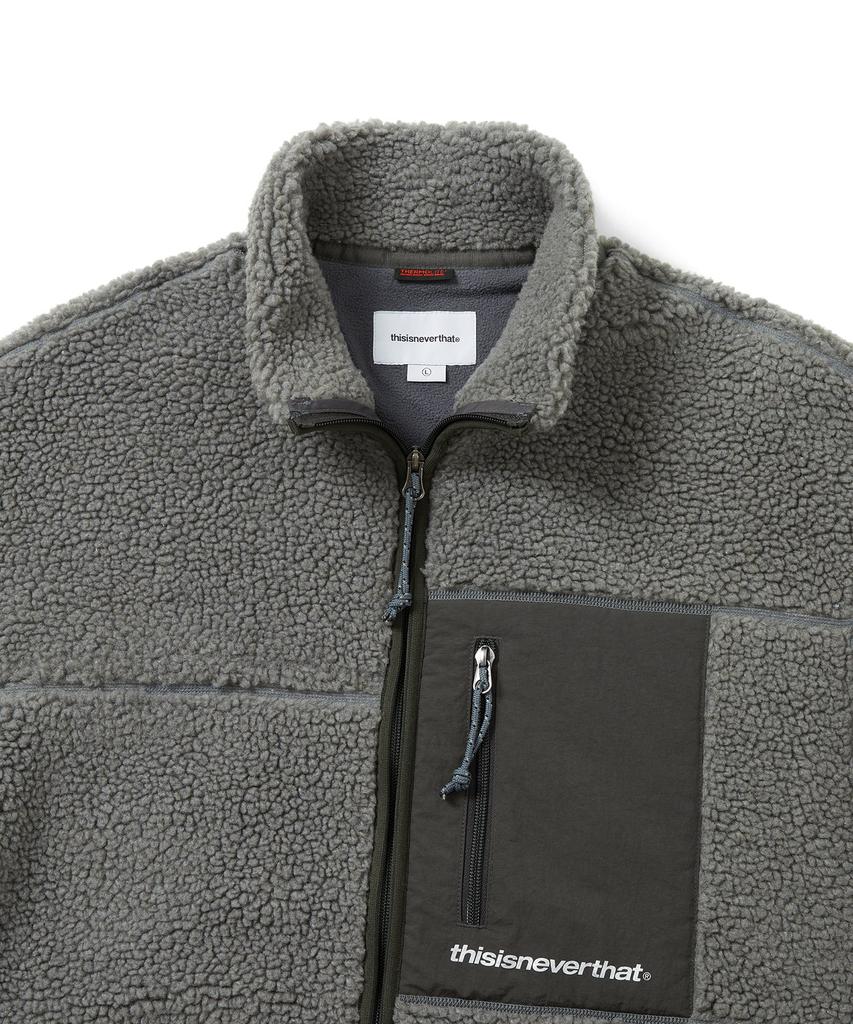 Thisisneverthat Sp Sherpa Fleece Jacket Charcoal