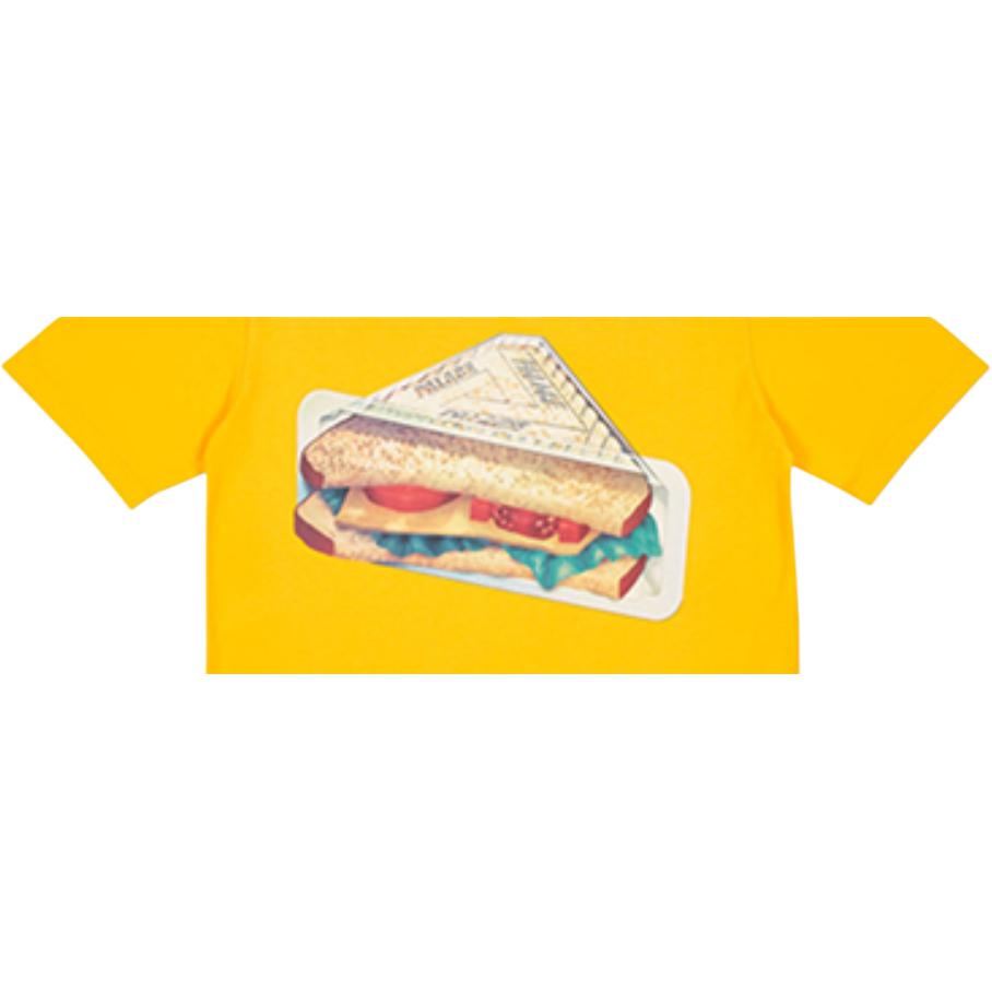 Palace Plow Mans T-Shirt Citrus Triangle Sandwich Pattern Short Sleeve T-Shirt Unisex T-Shirt Yellow PAL-SS18-066