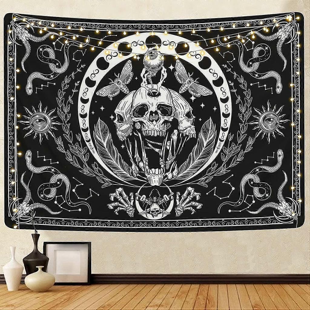 Skull Black And White Tapestry 51.2 X 59.1 Inches