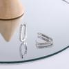 O-Shaped Square Diamond Stud Earrings for Women - Elegant, Cool, Trendy Accessories