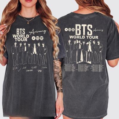 Sommer Mode Trendiges T-Shirt Herren Damen Vintage Top BTS Arirang Welt Tour 2026 Shirt – K-Pop ARMY Merch Hip Hop Streetwear Oversized T-Shirt