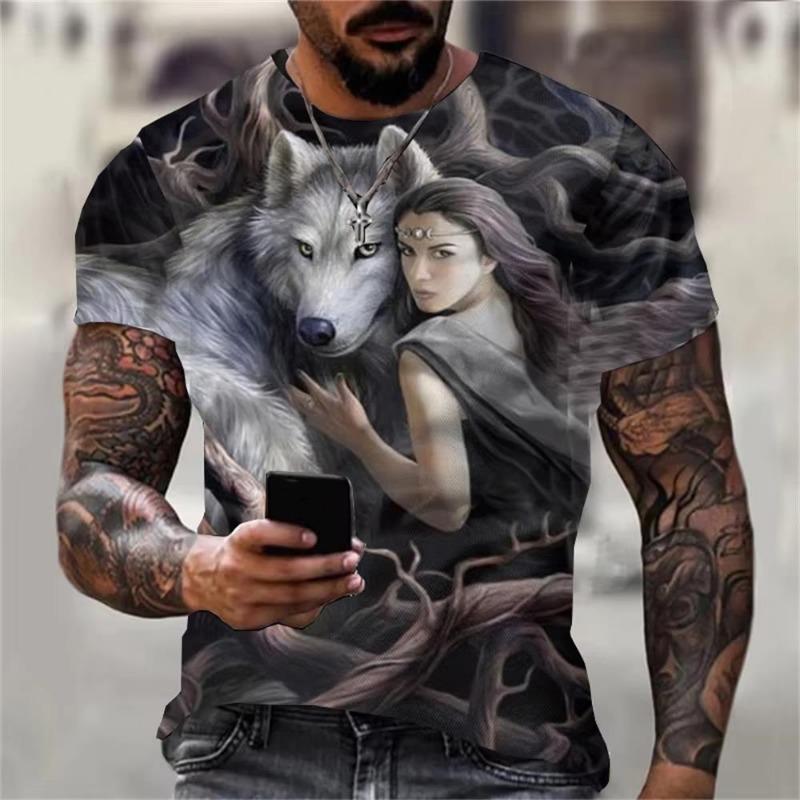 

Wolf Animal 3D Print T-Shirts Men Women Casual Short Sleeve T Shirt Tops L