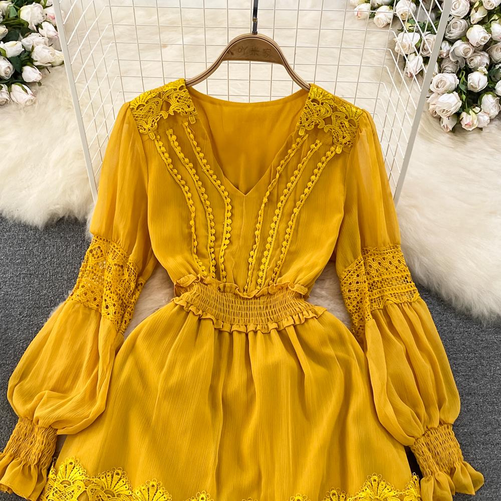 Новое повседневное весенне-летнее однотонное тонкое полное женское платье трапециевидной — фото 3