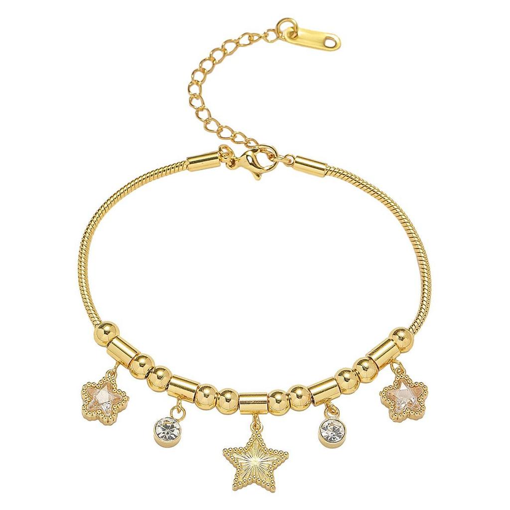 Cherry Epoxy Titanium Steel Bracelet for Women - Sweet Dopamine-Inspired Design