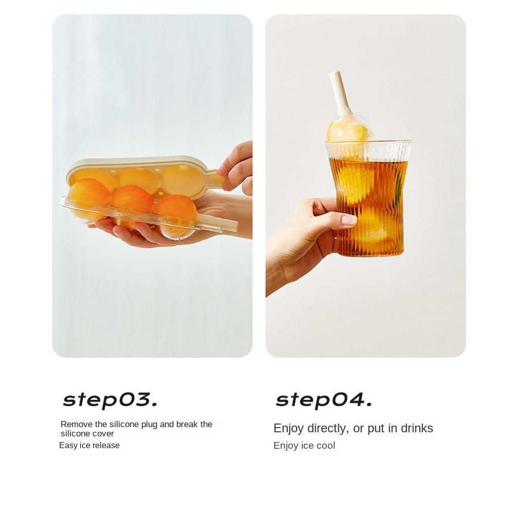 Silicone Ice Fruit Mould with Straw Ice Tray Portable DIY Ice Cube Tray Home