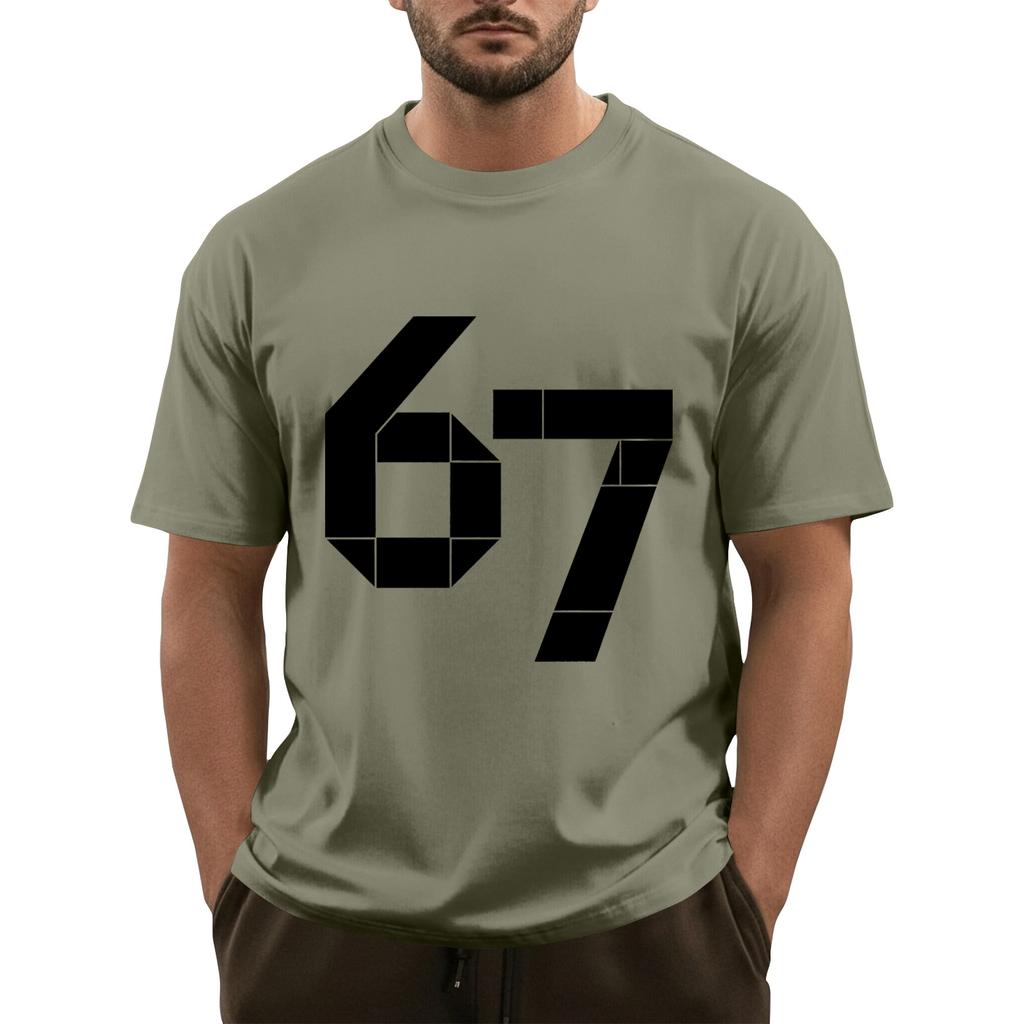 Men's Printed Short Sleeve T-Shirt Men's Loose Casual Short Sleeve Top