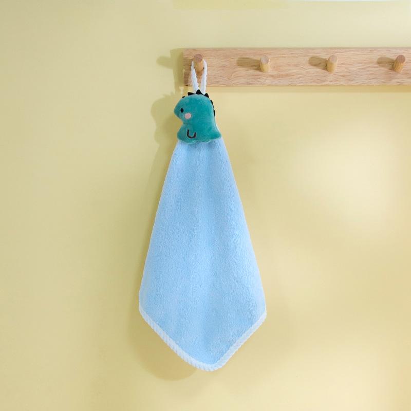 Cute Cartoon Children's Handkerchief, Thickened Hand Towel for Washing Hands, Water-absorbent, Hanging Hand Towel, Square Towel