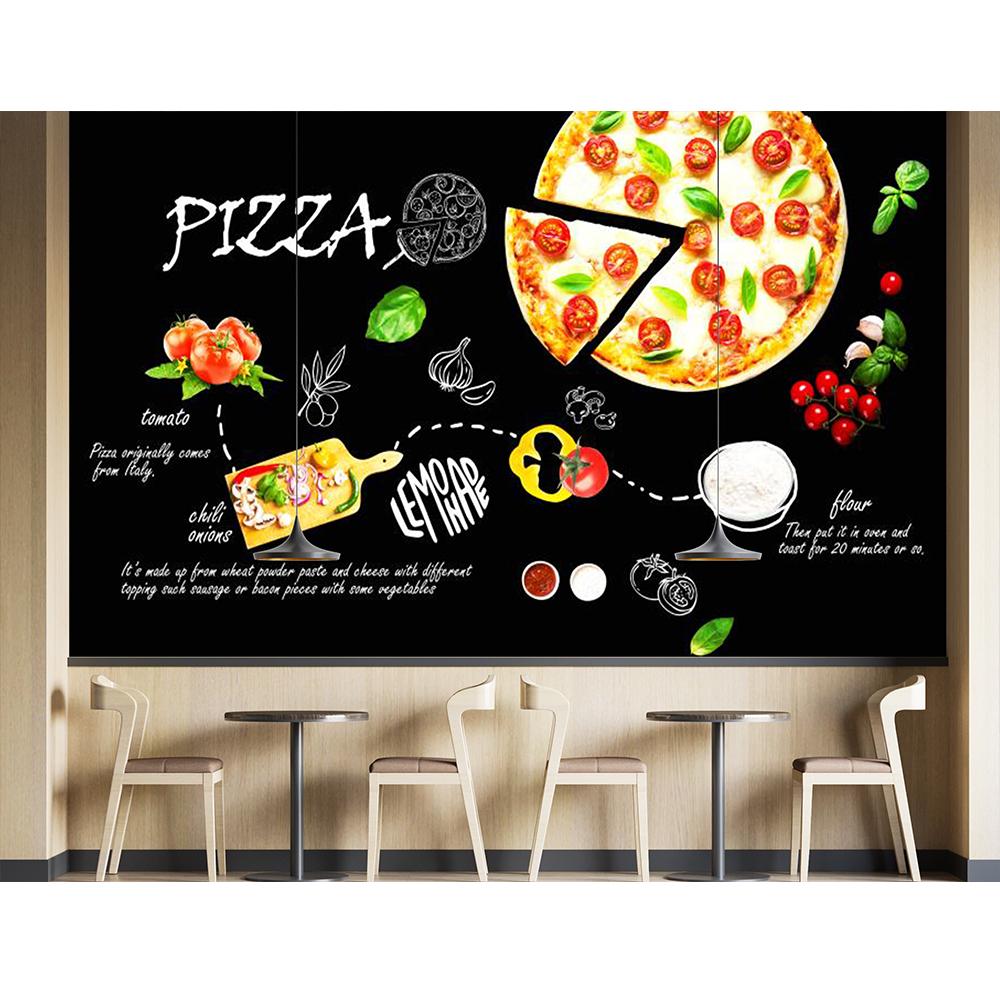 Mural ścienny 3D Pizza Tapeta do sklepu z pizzą, Zdejmowalna duża tapeta z pizzą i BBQ