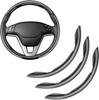 3pcs Black Carbon Fiber Texture Car Steering Wheel Cover Round Steering Wheel Decorative Wrap Auto Interior Modification Accessories
