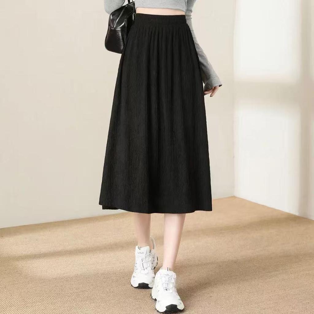 Elegante gonna midi estiva a vita alta e vestibilità aderente - tinta unita, modello che copre i fianchi