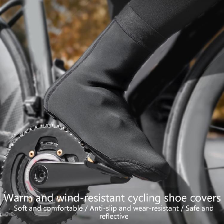 1 Pair Night Riding Safety Cycling Shoe Cover Waterproof Design Elastic Cuff Convenient On Off Reflective Night Safety