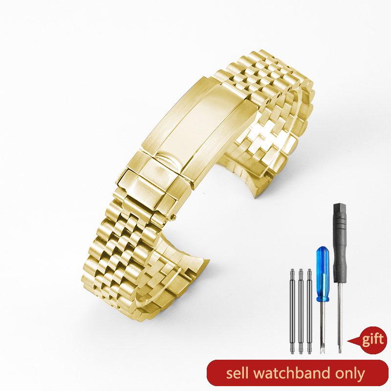 Roestvrij Staal Metaal Gentleman Horlogebanden voor Rolex Log Serie Waterdicht Roestwerend Vervangende Gebogen Interface Accessoires