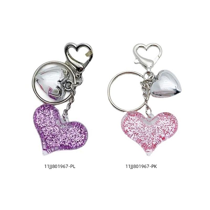 Colorful Heart Pendant Keychain Love Shapes Cellphones Straps for Women and Girls Unique Bag Pendant Stylish Phone Charm