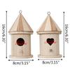 2pcs Wooden Bird House with Perch for Outside Birdhouse to Paint for Small Birds