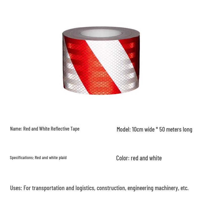 Red and White Reflective Safety Tape