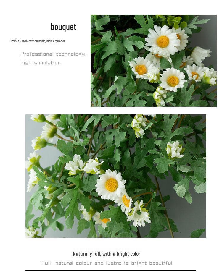 Stylish Daisy Pendant Faux Flower Vine for Indoor Wall Decoration and TV Background