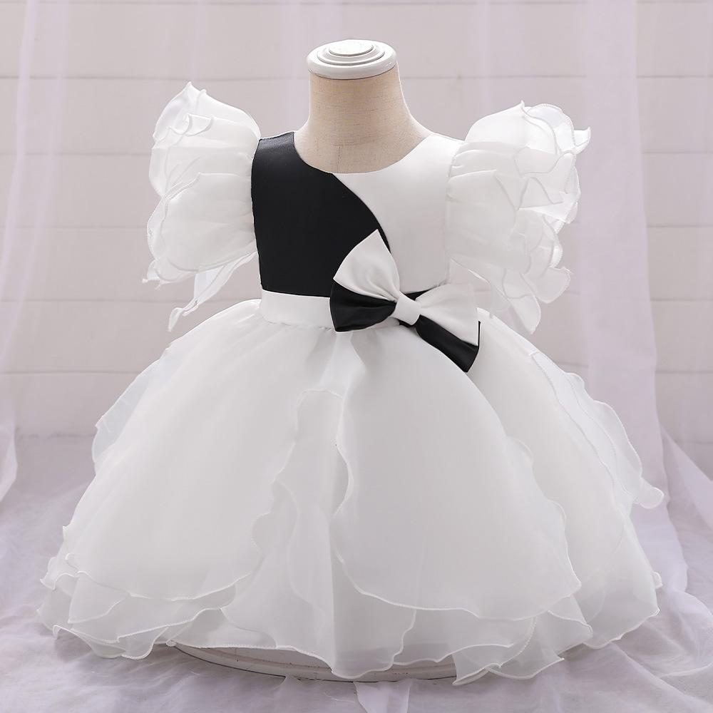 Vestido de Navidad para niñas de 0 a 24 meses, disfraz elegante para niños, vestidos de fiesta de princesa, vestido de encaje de media manga para boda y graduación