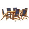VidaXL Ensemble à manger de jardin 7pcs bois d'acacia solide textilène, ensemble à manger d'extérieur, meuble de salle à 3279301