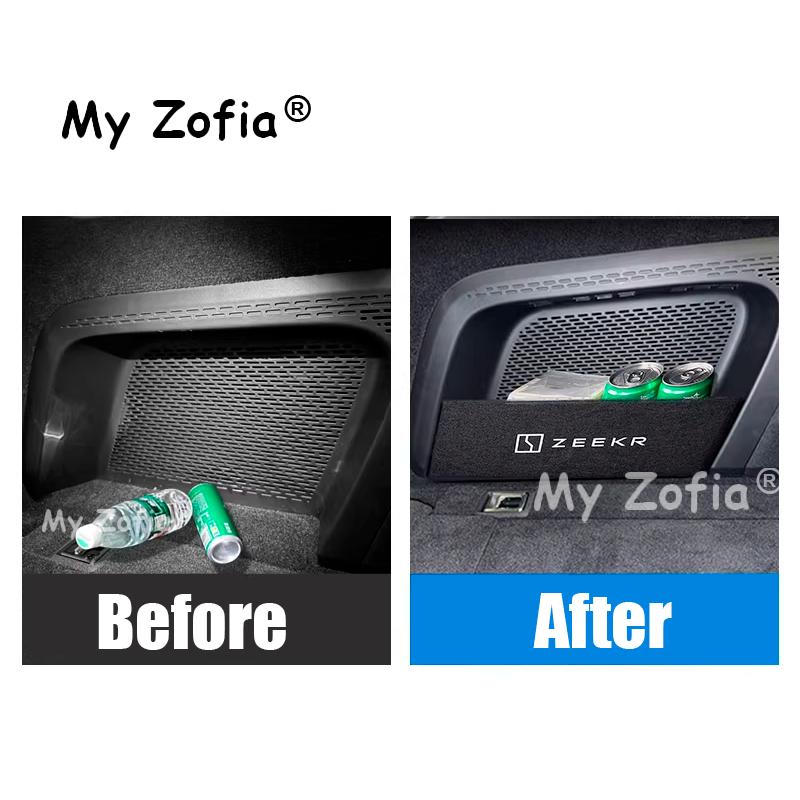 Car Rear Spare Compartment Partition for Zeekr 9X 2025 2026 Trunk Storage Side Baffle Auto Modification Accessories