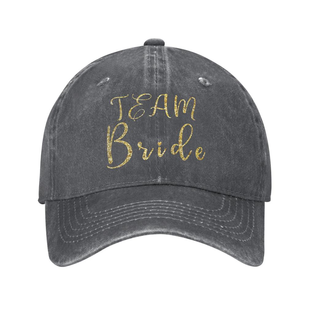 Unite In Gold- Elevate Your Hen Party With The Stylish Team Bride Washed Baseball Cap Sun Trucker Hat Men Women Baseball Caps