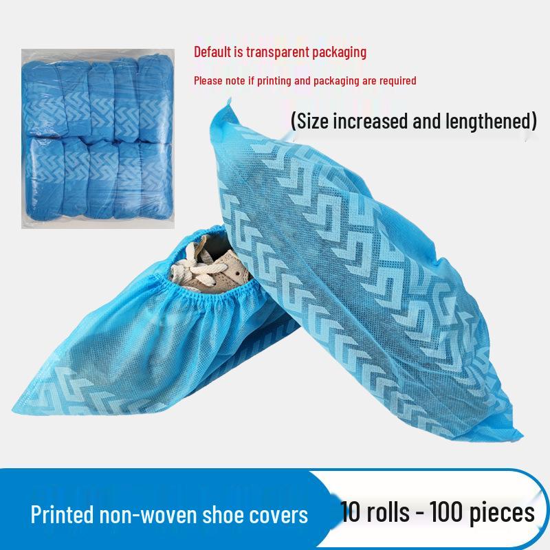 Thickened Non-Woven Disposable Shoe Covers - Extra Large, Full Elastic Fit for Adults and Children