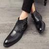Fashion Men Fashion Boots Black Brown Side Zipper Office Business High Quality Chelsea Boots Gentlemen Social Boots Size 38-44 Men Boot