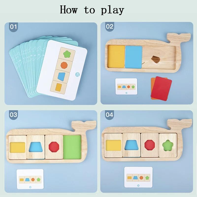 Montessori Geometry Color Separation Puzzle Wooden Toys Sensory Training Shape Matching Games Children Early Education Cognition