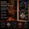 Halloween Gift Decorations Window Decal 3D Crack Glass Spooky Decoration Pumpkin Ghost Skeleton Removable Party Ornaments Witch Break in Stickers,