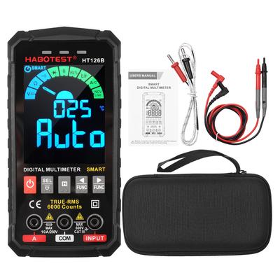 HABOTEST HT126B Slimme digitale multimeter 6000 tellingen True RMS Auto-ranging VA-kleurenscherm