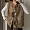 Women's Tweed Bow Waistcoat Elegant Woolen O-Neck Sleeveless Female Cropped Vest 2025 Early Spring Fashion New Outerwears