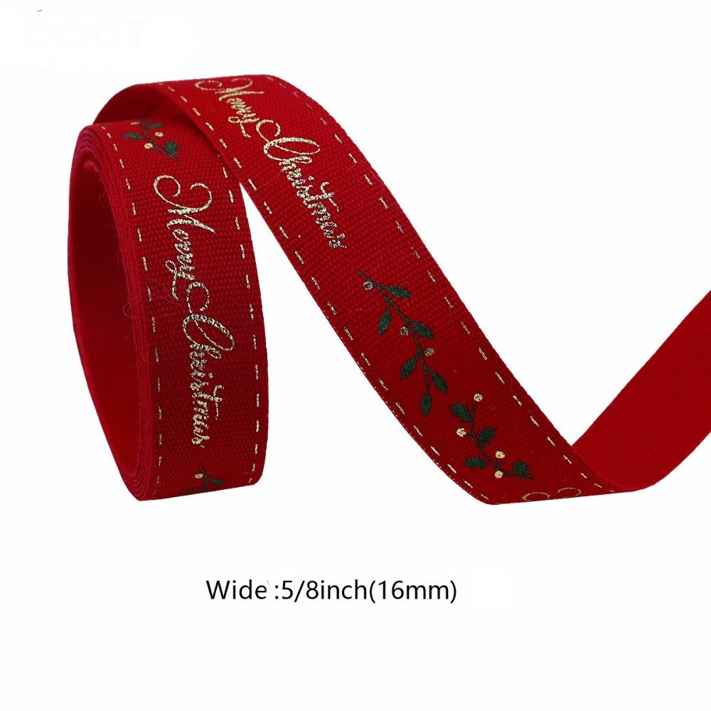 New 4.5 Meter Christmas Ribbon Ployester DIY Crafts Printing Ribbon Handmade Christmas Decoration Xmas Gift Wrapping Ribbon