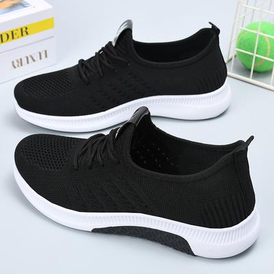 Frühling und Herbst neue Stoffschuhe Damenschuhe Fly-gewebte atmungsaktive dünne Sportschuhe weiche Sohle vielseitig lässig