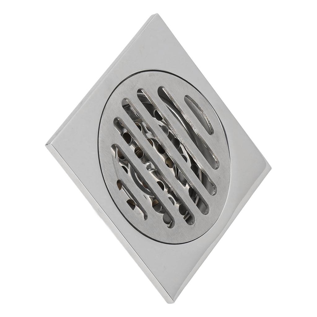 Squared Floor Drain Electroplating Metal High Flow Shower Floor Drain with Cover for Bathroom