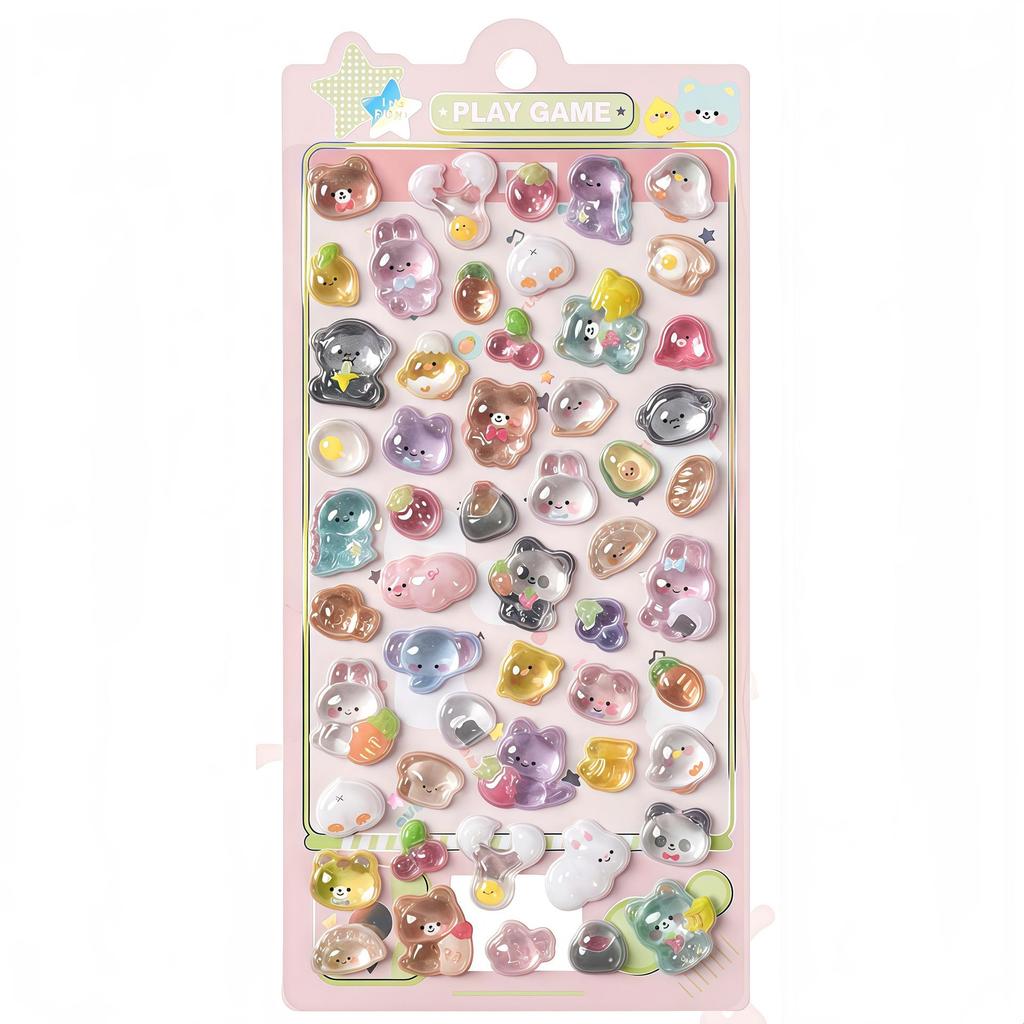 Popular 3D Animal Cartoon Crystal Stickers for Kids' Phone Cases