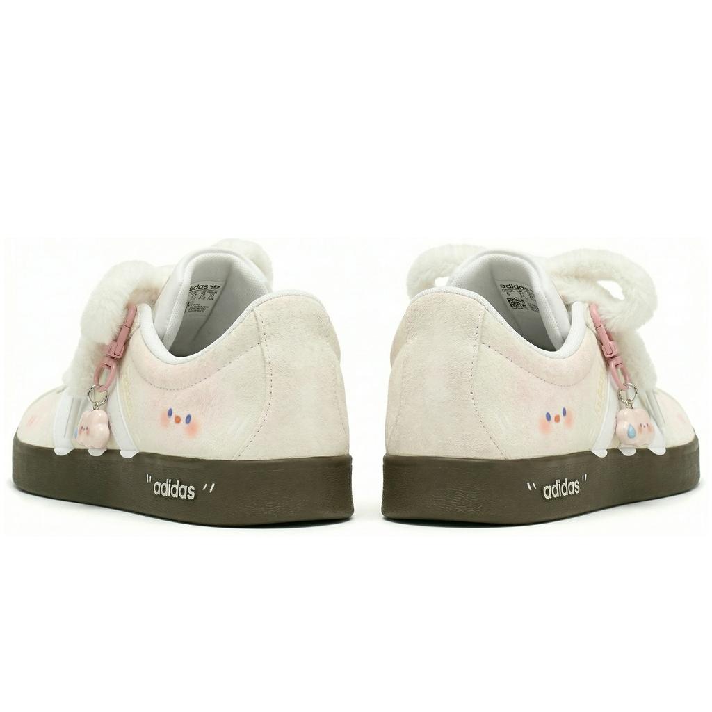 adidas VL COURT 2.0 Sweat Custard Bag Abrasion Resistant Slip Resistant Low Top Skateboard Shoes Unisex Pink HQ1802(Team210-)