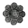 Incense Holder Tibetan Symbols Polished Aluminium 12cm