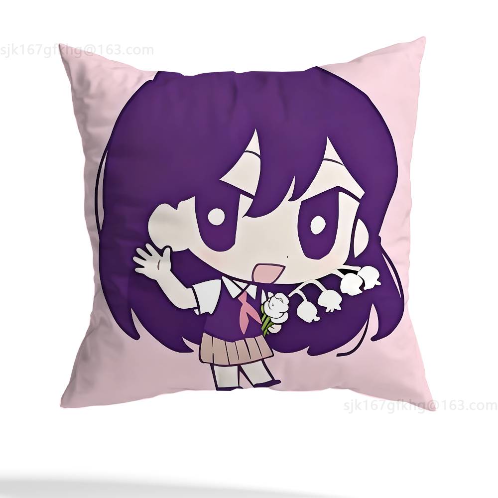 O-Omori Game Pillow Case Square Double-Sided Printing Short Plush Sofa Cushion Cover Bedroom Bedside Pillow