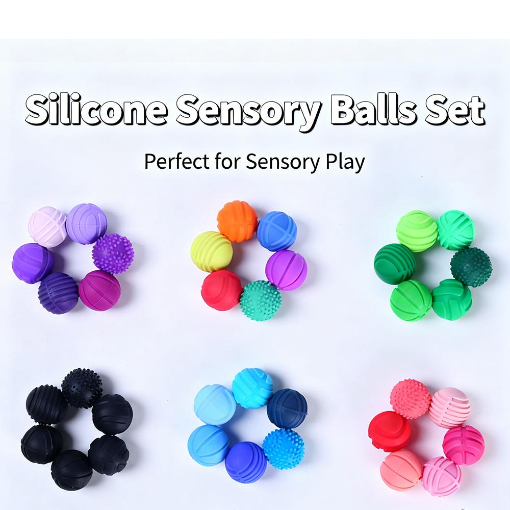 Non-Toxic Sensory Toys Magnetic Sensory Balls Silicone Textured Stress Relief Toy Magnetic Elastic Silicone Balls