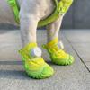 4PCS Anti-Slip Pet Mesh Boots Adjustable Pet Paw Protector Wear-resistant Dog Sneakers  Rainy Days